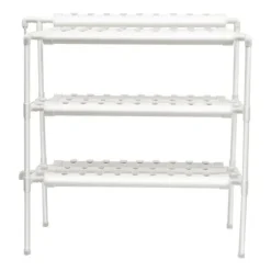 Hydroponiskt odlingssystem, 3-vånings PVC-rörsystem, 90 odlingsplatser