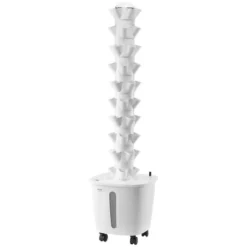 Hydroponiskt odlingssystem, 50 pods 10 nivåer, 35x35x131 cm, vit, inomhusträdgård