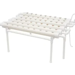 Hydroponiskt odlingssystem - Odlingskit enkel nivå - 54 Odlingshål - 6 Rör - För Grönsaker och Örter - Hem och Trädgård - Vit