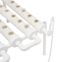 Hydroponiskt odlingssystem - Odlingskit enkel nivå - 54 Odlingshål - 6 Rör - För Grönsaker och Örter - Hem och Trädgård - Vit