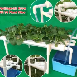 Hydroponiskt odlingssystem, 36 planteringsplatser, effektiv vattenanvändning, PVC-U-material