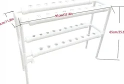 Hydroponiskt odlingssystem - Inomhus odlingskit - 36 odlingsplatser - 2 nivåer - För örter och grönsaker - Vit