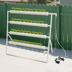 Hydroponiskt växtsystem, 4 lager, 36 poddar, 44 Gal/h pumpkapacitet, 5,91 ft maximalt pumptryck, 16,53 lbs viktkapacitet