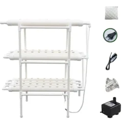 Hydroponiskt växtsystem, 108 växtplatser, platsbesparande design,VIT