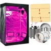 Hydroponiskt växtsystem, Fullspektrum LED-lampor, Kompletta växttältkit,150x150x200cm kit, Paket C-a