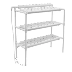 Hydroponiskt växtsystem, 3-lagersdesign, 108 växtplatser,Vit-b