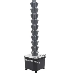 Hydroponiskt växtsystem, vertikal design, effektiv vattenanvändning,Ljusgrå