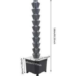 Hydroponiskt växtsystem, vertikal design, effektiv vattenanvändning,Ljusgrå
