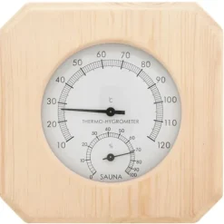 2-i-1 Bastutermometer & Hygrometer med Sandur | Färg: Massiv furu | Storlek: Standard