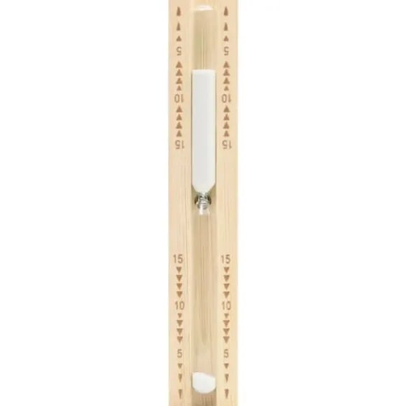 2-i-1 Bastutermometer & hygrometer med sandur i massiv furu | Färg: Naturlig | Storlek: 15 min