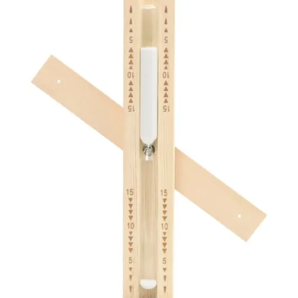 2-i-1 Bastutermometer & hygrometer med sandur i massiv furu | Färg: Naturlig | Storlek: 15 min