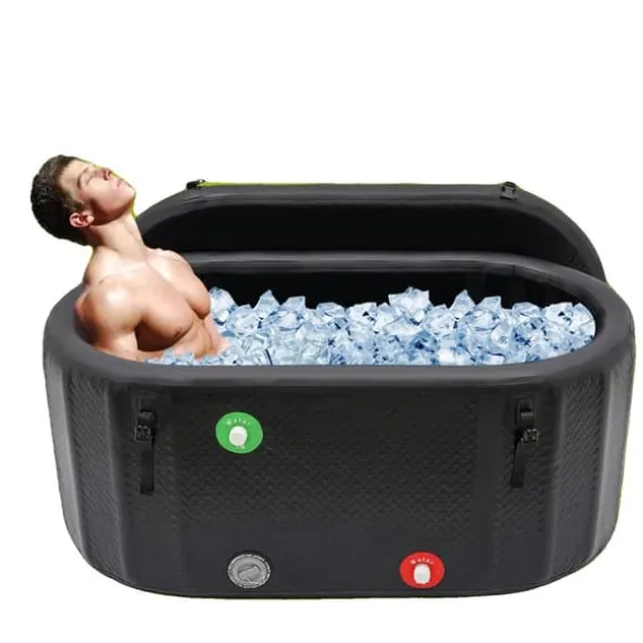 Iisbadsbadkar, 370 liters kapacitet, miljövänligt material, fristående design, mått 150 cm x 80 cm x 67 cm, lämplig för idrottare och vuxna