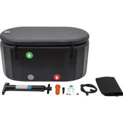 Iisbadsbadkar, 370 liters kapacitet, miljövänligt material, fristående design, mått 150 cm x 80 cm x 67 cm, lämplig för idrottare och vuxna