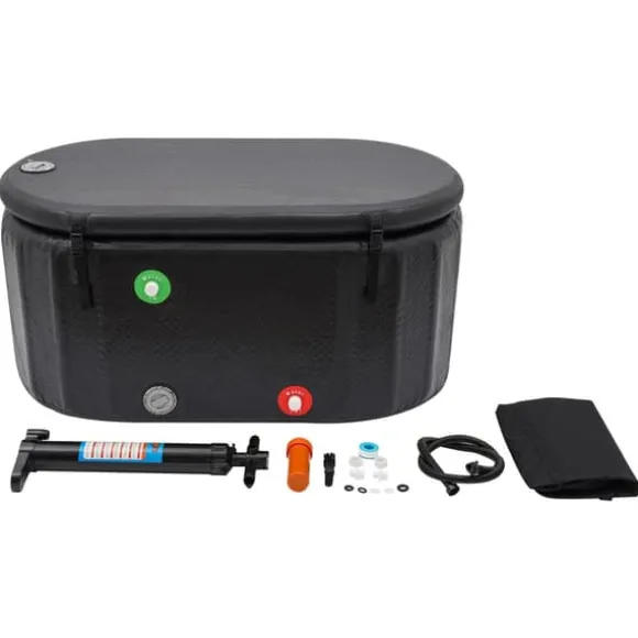 Iisbadsbadkar, 370 liters kapacitet, miljövänligt material, fristående design, mått 150 cm x 80 cm x 67 cm, lämplig för idrottare och vuxna