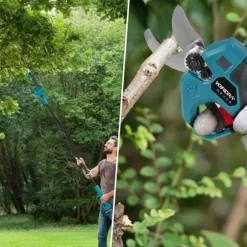 3in1 Electric High Branch Saw with 2 Batteries 20000RPM Cordless Telescoping High Pruning Shear Garden Power Tool