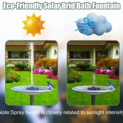 INF 2 Pack Fontän med solceller 16 cm -Solcellsfontän/Vattenfontän
