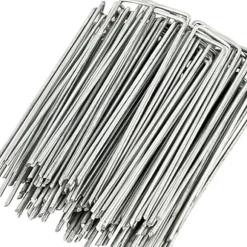 INF 100 st U-formade förankringspinnar för trädgård Silver