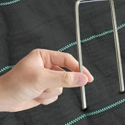 INF 100 st U-formade förankringspinnar för trädgård Silver