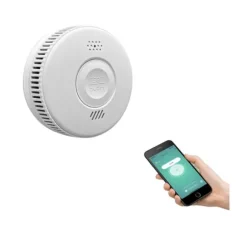 INF WiFi Brandvarnare, 3-års batteri Brandlarm med LED-indikator Vit 0