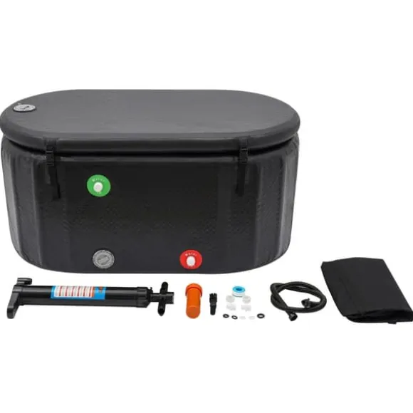 Inflatable Cold Plunge Tub, Portable, Freestanding, Insulated Lid,svart