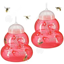INN getingfälla 2 st asiatisk bålgetingfälla Avtagbar och återanvändbar bålgetingfälla utan bete Hängande fruktfällor Röd