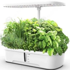 INN Hydroponisk 12 celler med LED-växtlampa justerbar höjd support Groddset med tyst intelligent pump