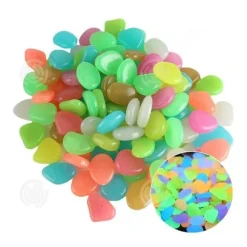 INN Luminous Pebble Pebbles 200 bitar Luminous Stones Luminous Grus Kullerstenar Trädgårdsgräs Fiskbehållare dekoration