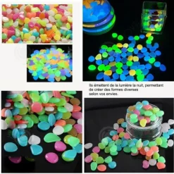 INN Luminous Pebble Pebbles 200 bitar Luminous Stones Luminous Grus Kullerstenar Trädgårdsgräs Fiskbehållare dekoration