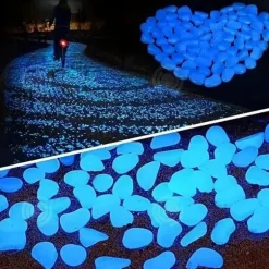INN Luminous Pebble Pebbles 100 bitar Luminous Stones Luminous Gravel Cobblestones Trädgårdsgräs Fiskbehållare dekoration