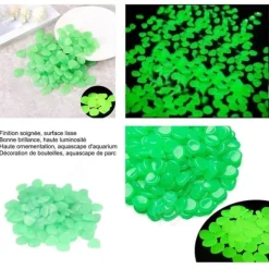 INN Luminous Pebble Pebbles 100 bitar Luminous Stones Luminous Gravel Cobblestones Trädgårdsgräs Fiskbehållare dekoration