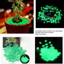 INN Luminous Pebble Pebbles 100 bitar Luminous Stones Luminous Gravel Cobblestones Trädgårdsgräs Fiskbehållare dekoration