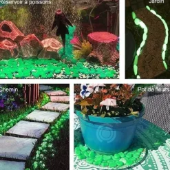 INN Luminous Pebble Pebbles 100 bitar Luminous Stones Luminous Gravel Cobblestones Trädgårdsgräs Fiskbehållare dekoration