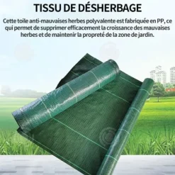 INN Mulchduk 20x20m PE Multi-Purpose Utomhus Trädgård Trädgård Vattengenomsläpplig Fuktgivande Slitstark Gräsbeständig Tyg n