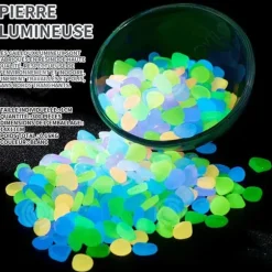 INN självlysande stenar 300 st självlysande sten utomhus konstgjorda småsten Fluorescerande dekoration för trädgårdsgångar Aquarium White