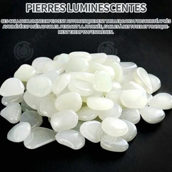 INN självlysande stenar 300 st självlysande sten utomhus konstgjorda småsten Fluorescerande dekoration för trädgårdsgångar Aquarium White