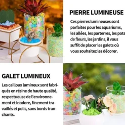 INN självlysande stenar 300 st självlysande sten utomhus konstgjorda småsten Fluorescerande dekoration för trädgårdsgångar Aquarium White