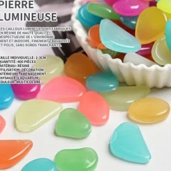 INN självlysande stenar 400 st självlysande sten utomhus konstgjorda fluorescerande småsten dekoration för trädgårdsakvarium multicolor