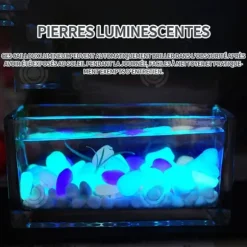 INN självlysande stenar 400 st självlysande sten utomhus konstgjorda fluorescerande småsten dekoration för trädgårdsakvarium multicolor