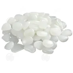 INN självlysande stenar 400 st självlysande sten utomhus konstgjorda småsten Fluorescerande dekoration för trädgårdsvägar Aquarium White