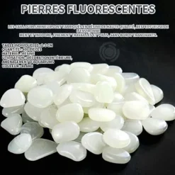 INN självlysande stenar 400 st självlysande sten utomhus konstgjorda småsten Fluorescerande dekoration för trädgårdsvägar Aquarium White