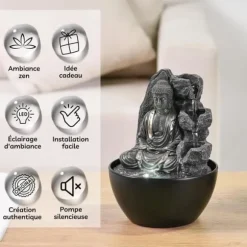 Inomhus fontän Buddha Avkopplande ZenLight