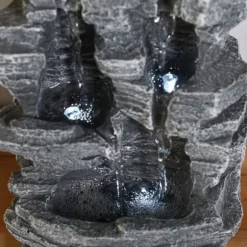 Inomhus LED-fontän - ZEN LIGHT - Grand Canyon - 3 kallvita LED-lampor - Tyst pump - Grå