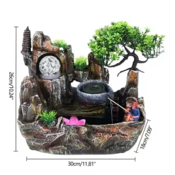 Inomhusfontän - Bordfontän - Vattenfall - LED Med Färgskifte - 220V - Harts - Traditionell Kinesisk Stil - Zen Meditation