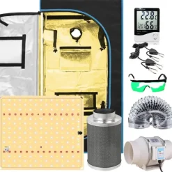 Inomhusodlingstält, Dimbara LED-oddlampor, Full Ventilationssystem, Flera Storlekar,80x80x160CM Kits80x80x160CM Kit