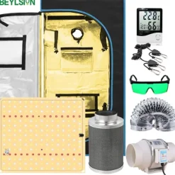 Inomhusodlingstält, Dimbara LED-oddlampor, Full Ventilationssystem, Flera Storlekar,60x60x120CM Kits60x60x120CM Satser