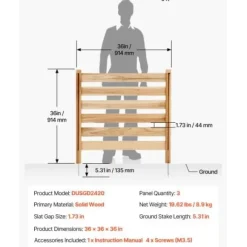 Insynsskydd, 91,4x91,4x91,4 cm, Trä, Utomhusavskärmning