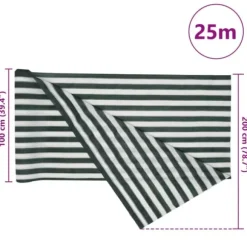 Insynsskyddsnät - Grönt och vitt HDPE 75 g/m² | Storlek: 2x25 m