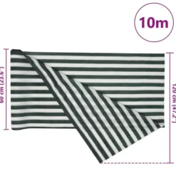 Insynsskyddsnät i HDPE - Solskydd och avskildhet | Färg: Grön/Vit | Storlek: 1,2x10 m