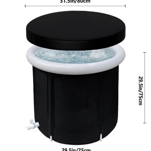 Isbad - Deluxe Ice Nordic Isbadkar- Bärbar - Svart