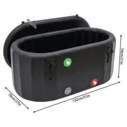 Isbad 370 liter, uppblåsbar kallvattenbalja, kompakt design, svart